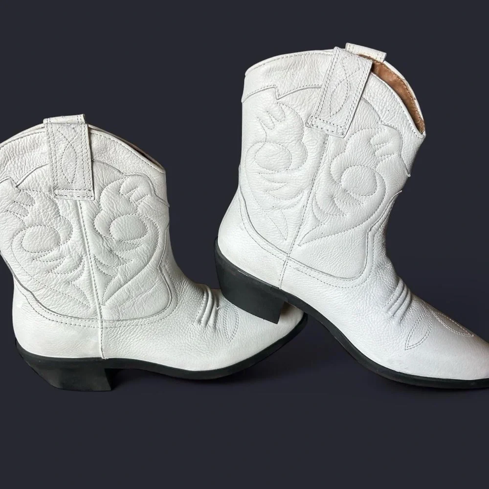 White Urban Outfitters Cowgirl Boots – Size 6, Never Worn!